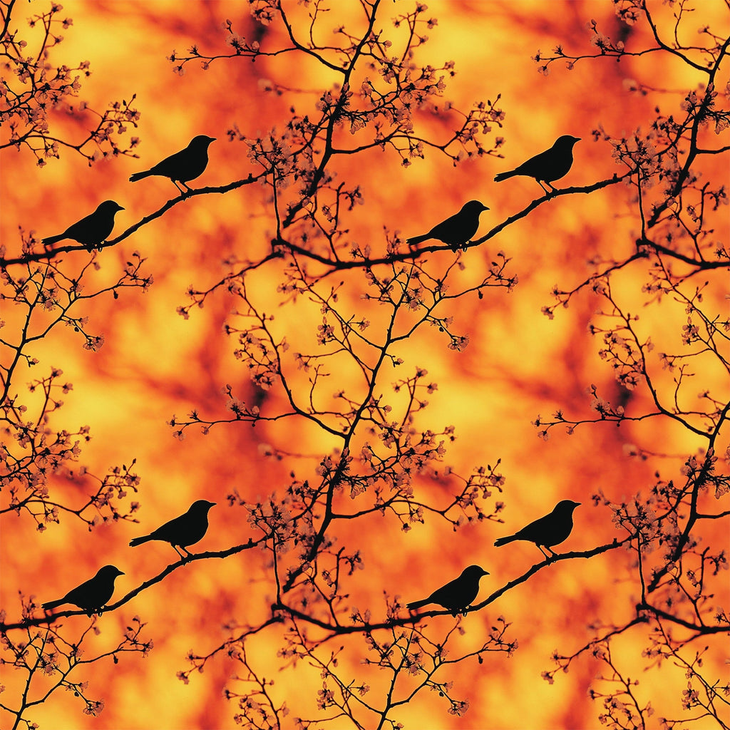 Dusk Silhouettes Pattern 2 Fleece Fabric