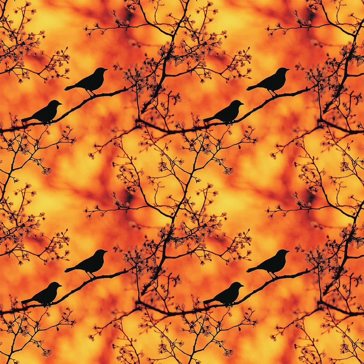 Dusk Silhouettes Pattern 2 Fleece Fabric