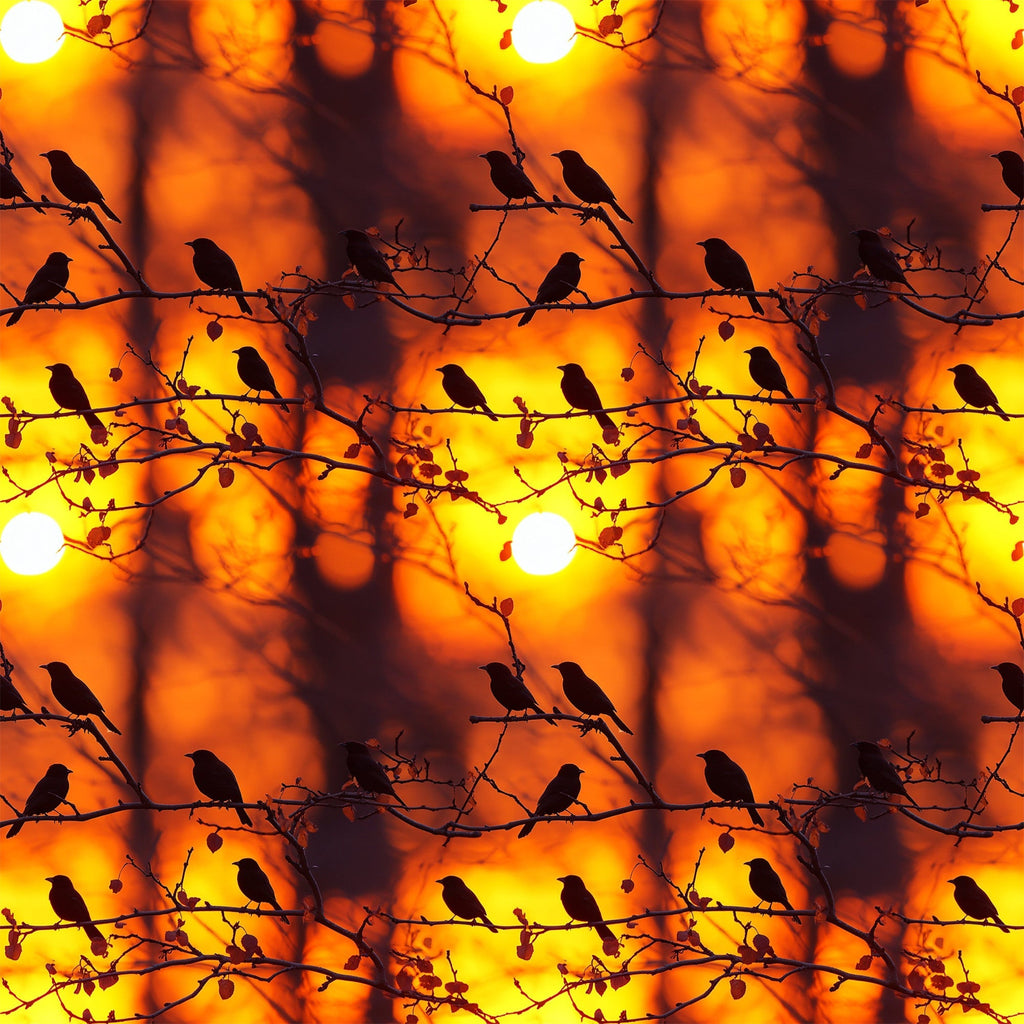 Dusk Silhouettes Pattern 4 Fleece Fabric