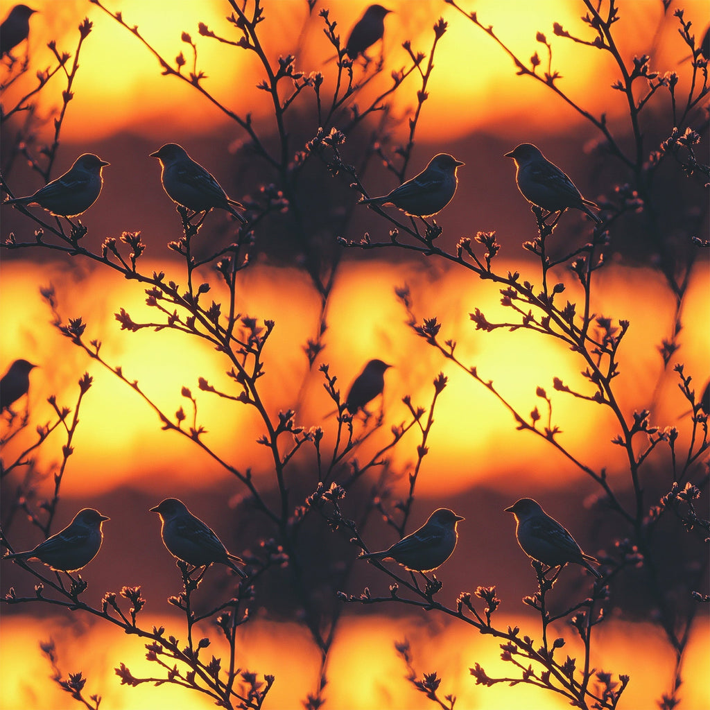 Dusk Silhouettes Pattern 7 Fleece Fabric