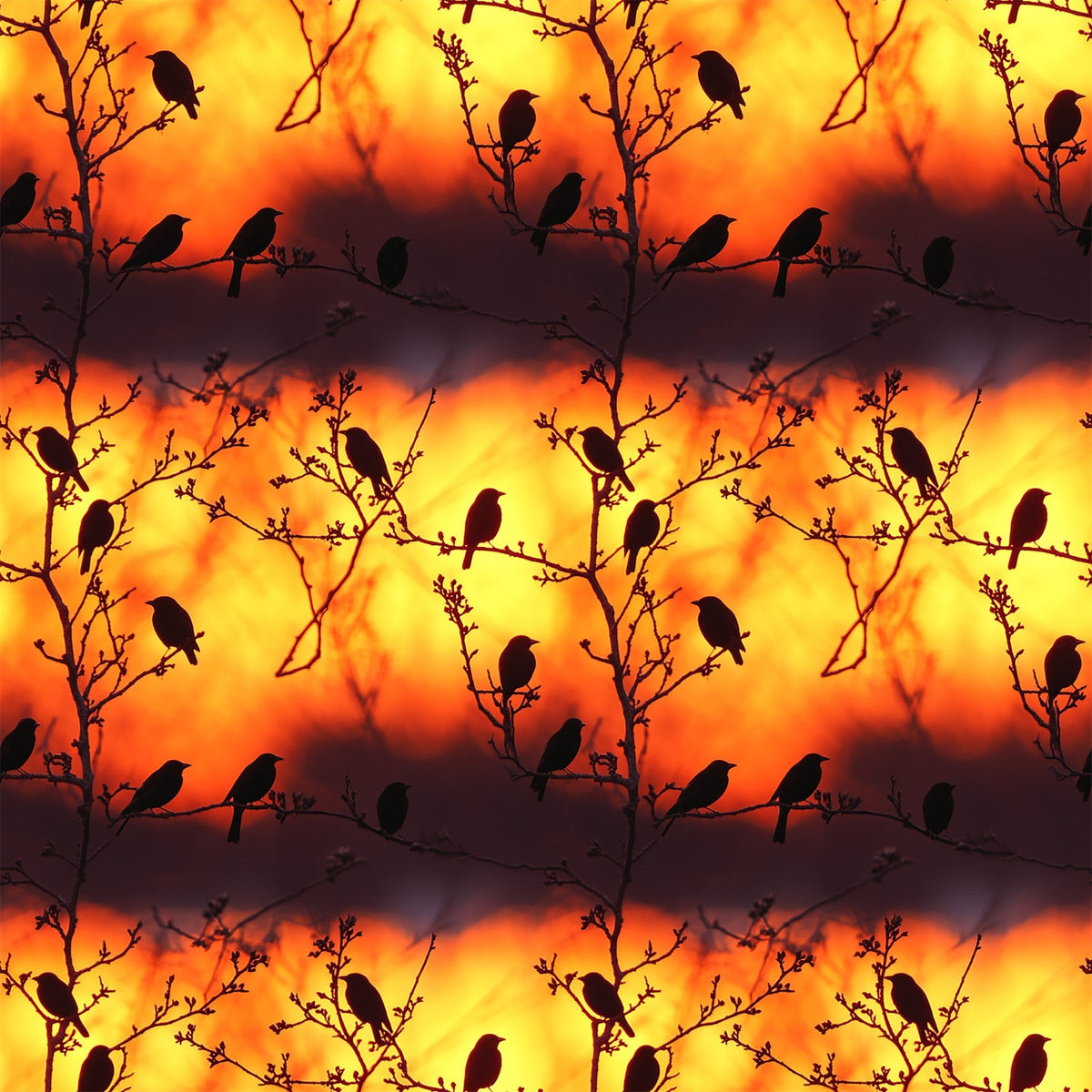 Dusk Silhouettes Pattern 8 Fleece Fabric