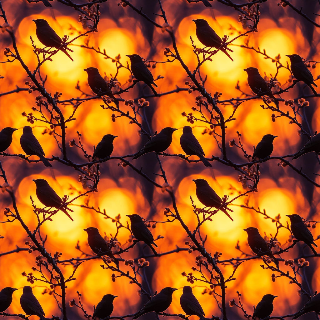 Dusk Silhouettes Pattern 9 Fleece Fabric