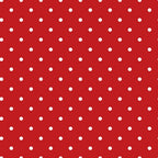 Red background with evenly spaced white polka dots.