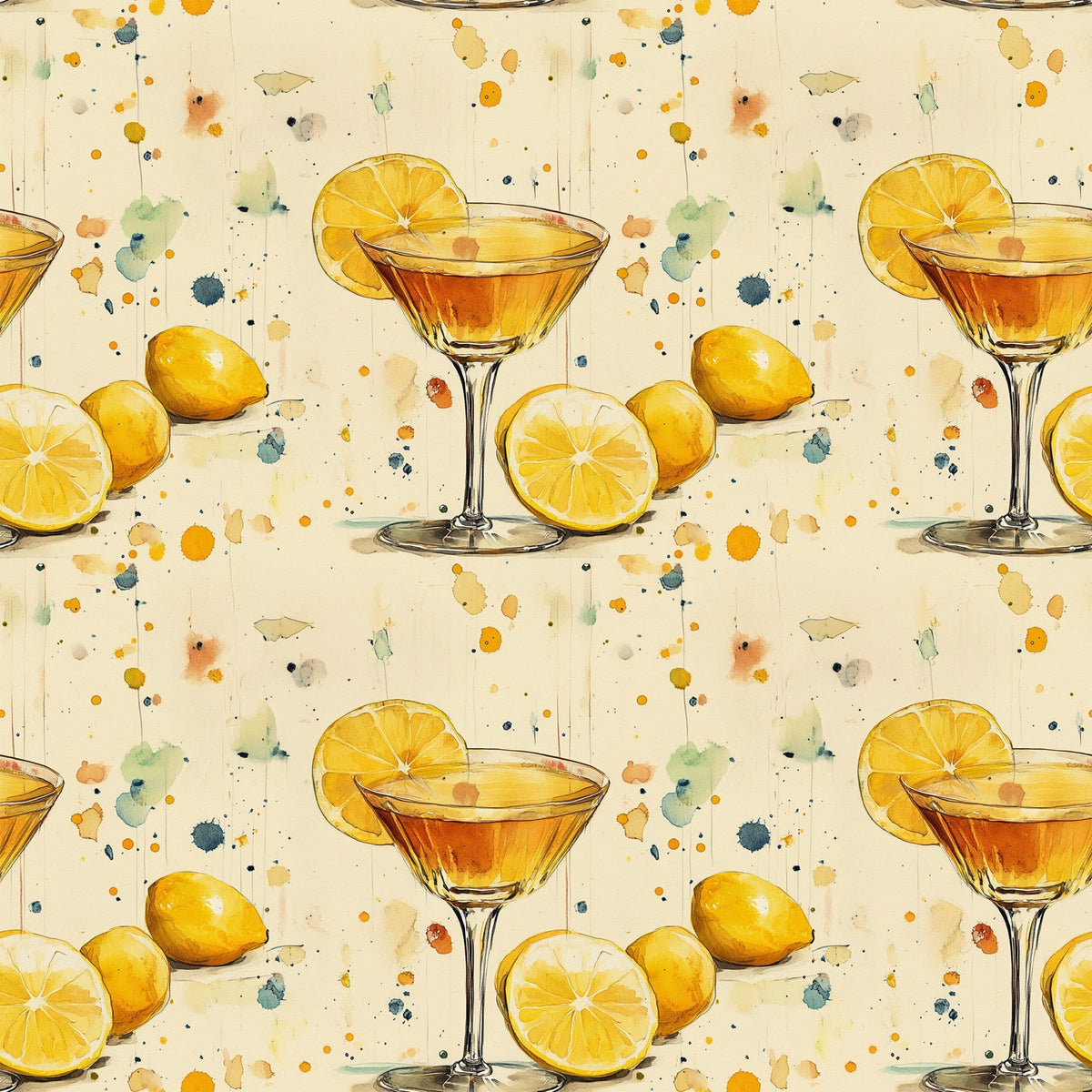 Lemon Drop Soiree Pattern 6 Fleece Fabric