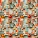 Piggy Bank Papers Pattern 5 Fleece Fabric