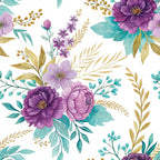 Gilded Fuchsia Garden Pattern 1 Fleece Fabric