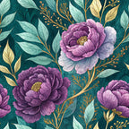 Gilded Fuchsia Garden Pattern 3 Fleece Fabric