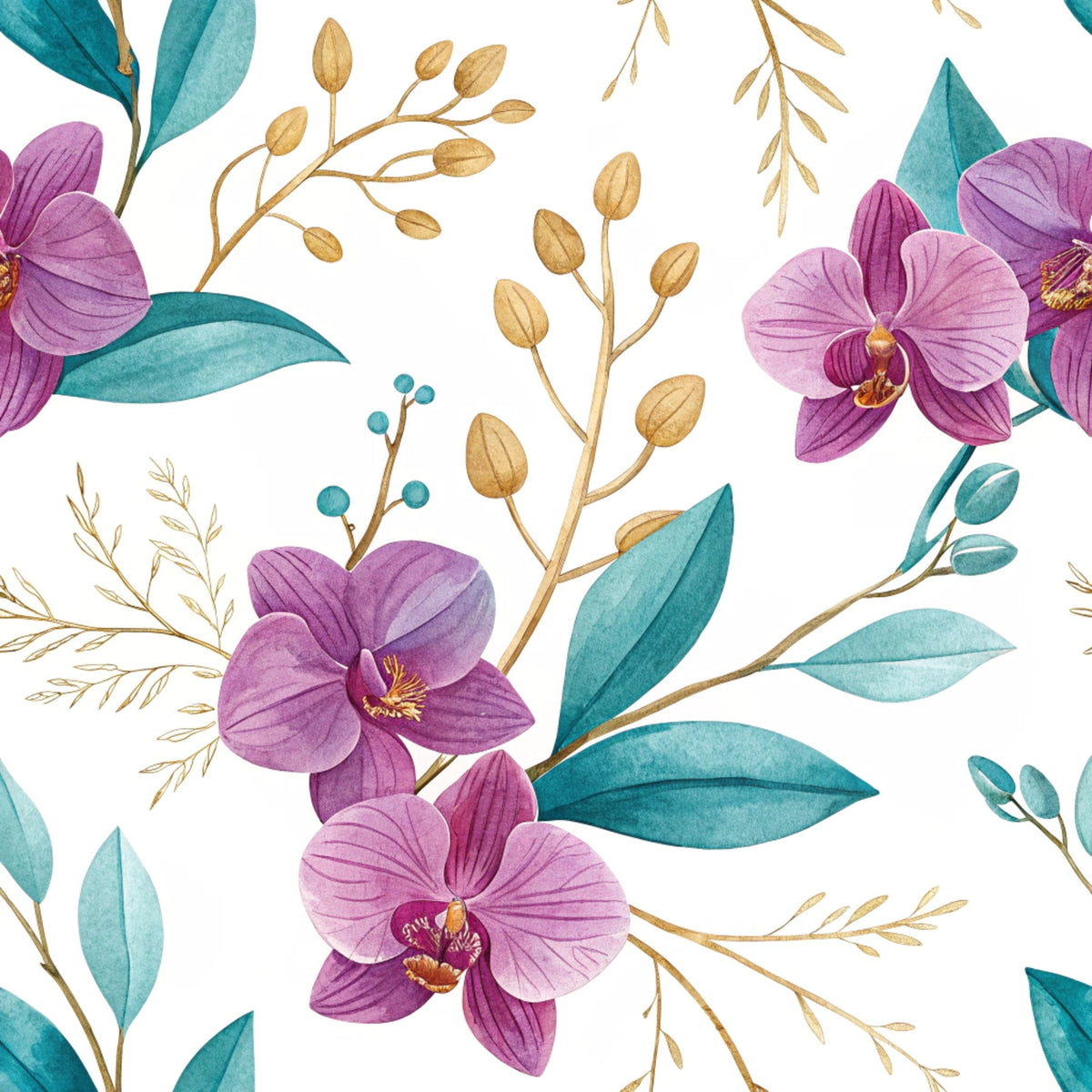 Gilded Fuchsia Garden Pattern 9 Fleece Fabric