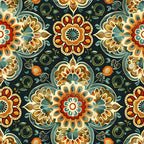 Marigold Mosaic Pattern 13 Fleece Fabric