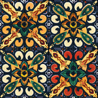 Marigold Mosaic Pattern 4 Fleece Fabric