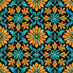 Marigold Mosaic Pattern 5 Fleece Fabric