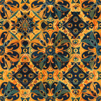 Marigold Mosaic Pattern 6 Fleece Fabric
