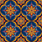 Marigold Mosaic Pattern 8 Fleece Fabric