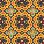Marigold Mosaic Pattern 9 Fleece Fabric