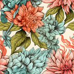 Sketchbook Garden Pattern 12 Fleece Fabric