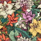 Sketchbook Garden Pattern 14 Fleece Fabric