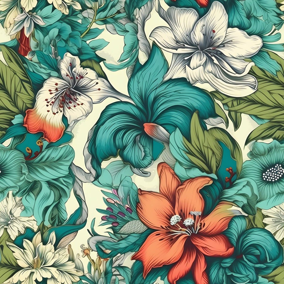 Sketchbook Garden Pattern 15 Fleece Fabric