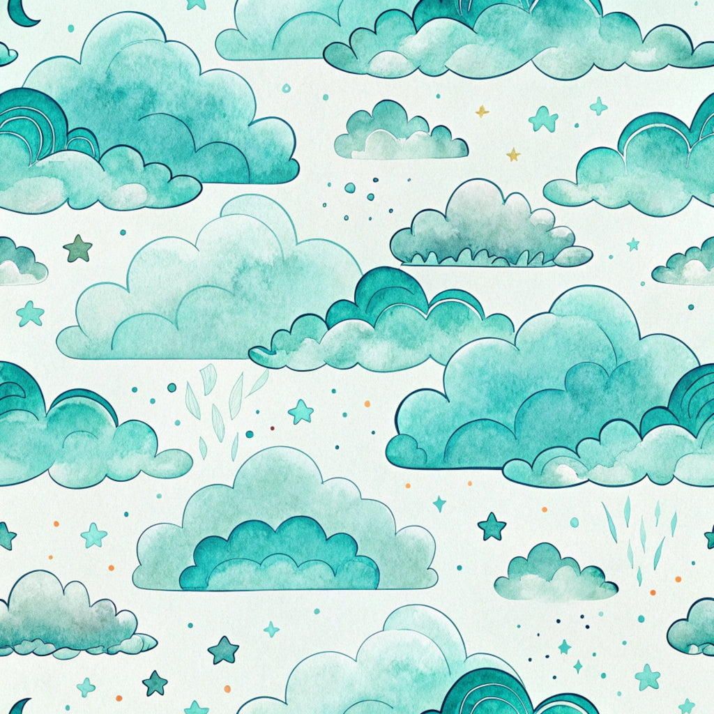 Teal Reverie Pattern 11 Fleece Fabric