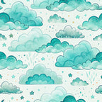 Teal Reverie Pattern 11 Fleece Fabric