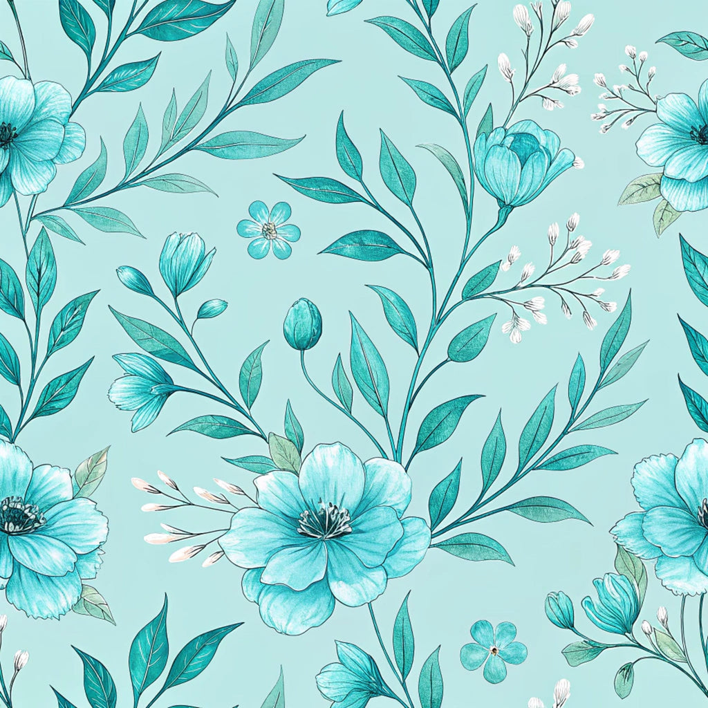 Teal Reverie Pattern 12 Fleece Fabric