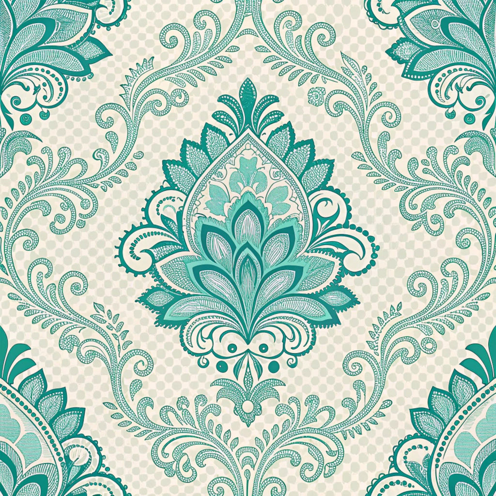 Teal Reverie Pattern 17 Fleece Fabric