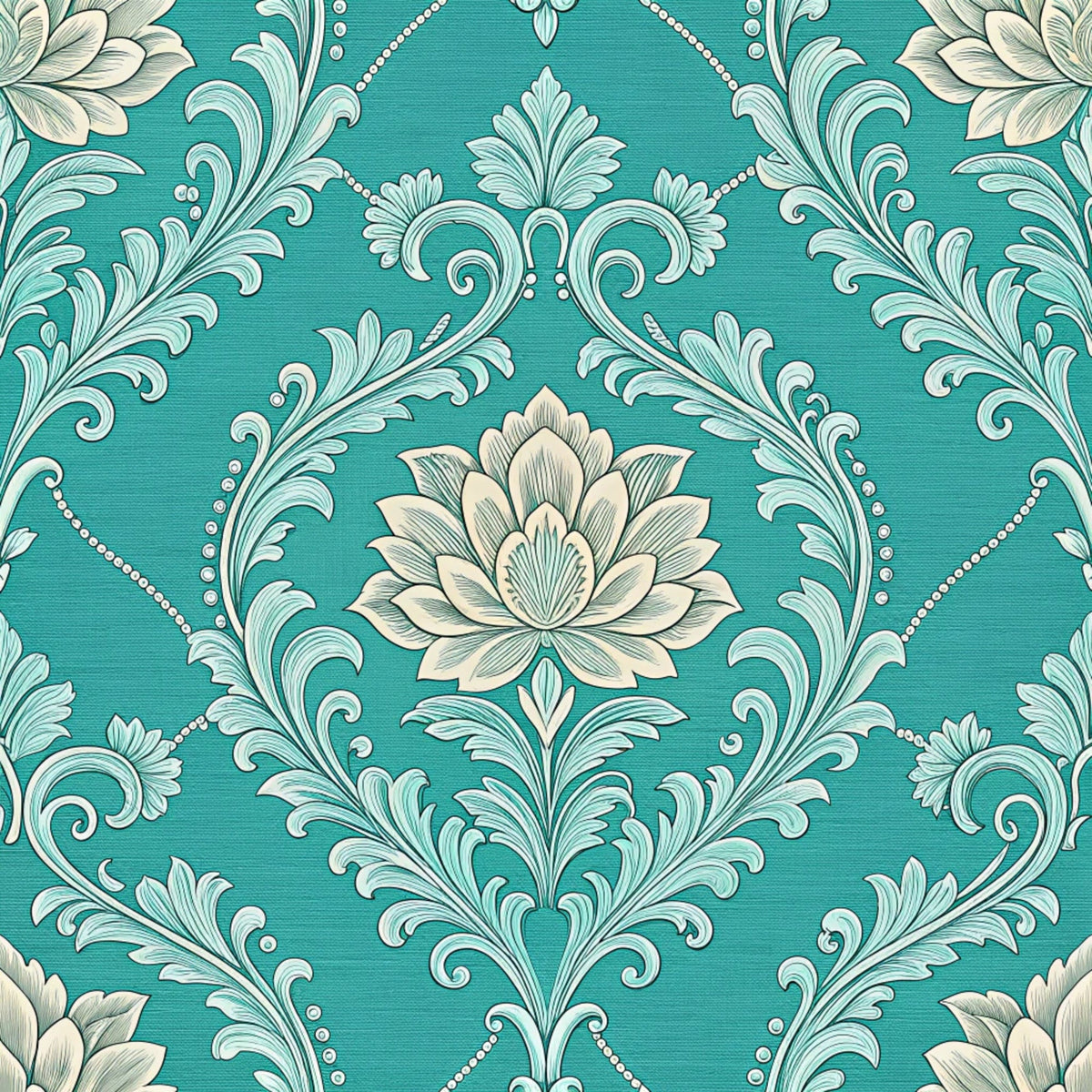 Teal Reverie Pattern 22 Fleece Fabric