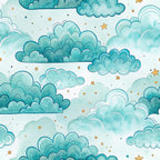 Teal Reverie Pattern 24 Fleece Fabric