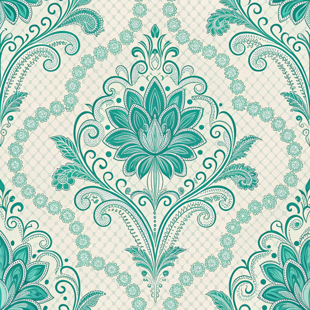 Teal Reverie Pattern 4 Fleece Fabric