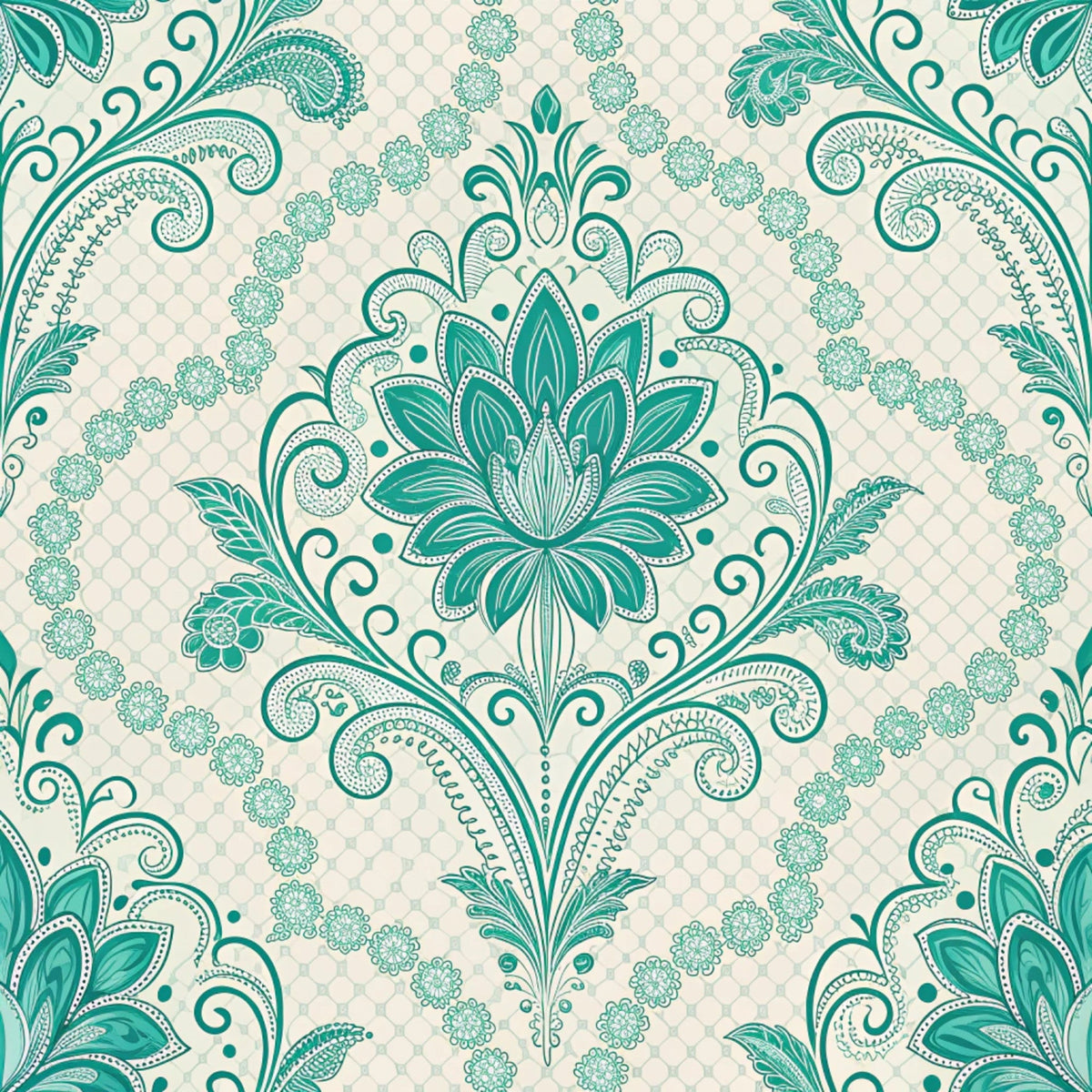 Teal Reverie Pattern 4 Fleece Fabric