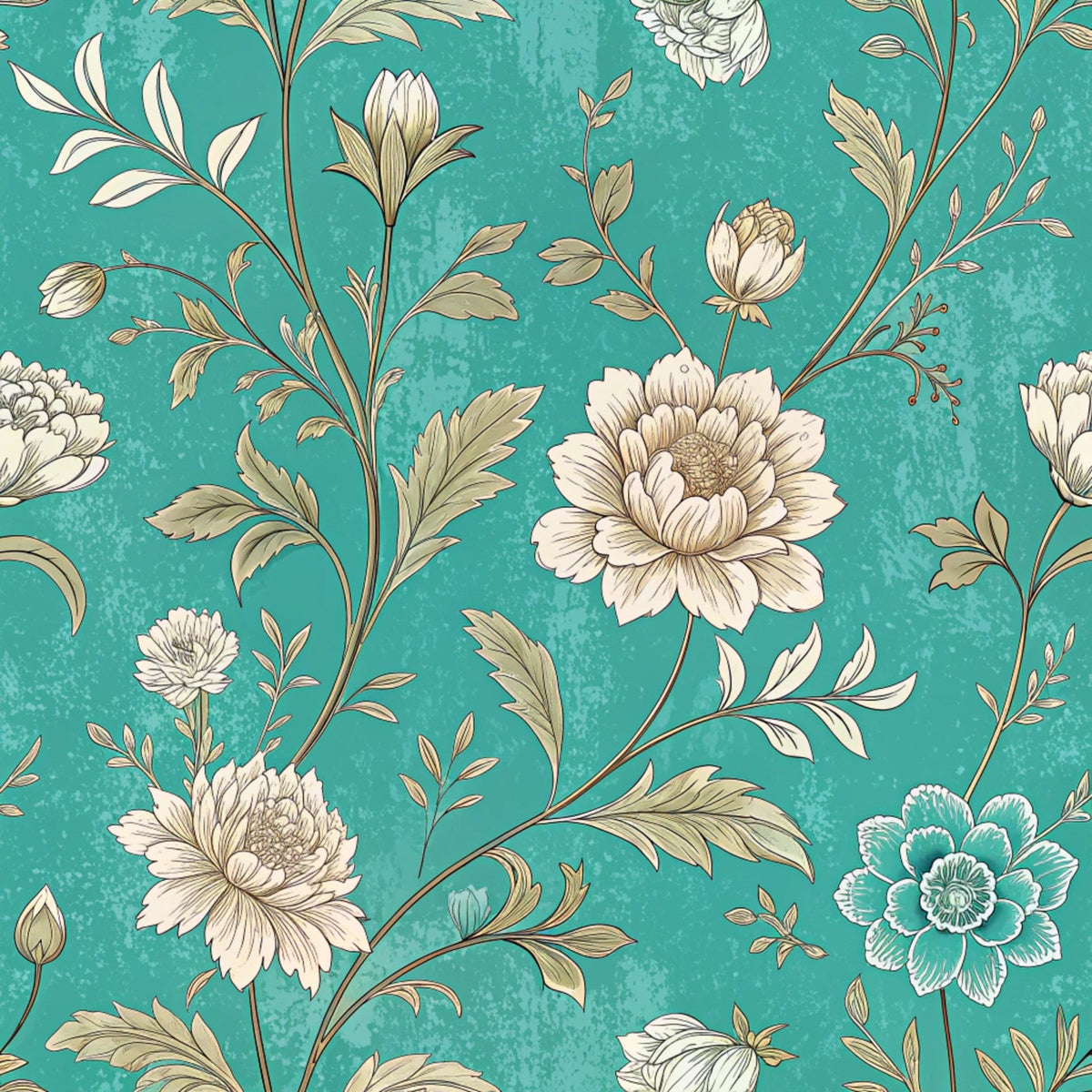 Teal Reverie Pattern 5 Fleece Fabric