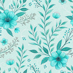 Teal Reverie Pattern 6 Fleece Fabric