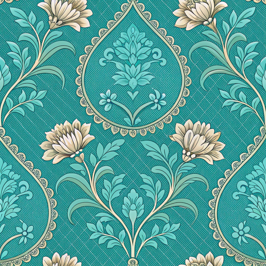 Teal Reverie Pattern 9 Fleece Fabric