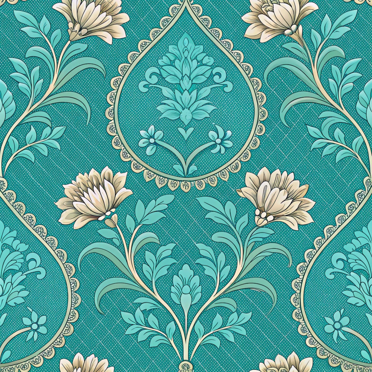 Teal Reverie Pattern 9 Fleece Fabric