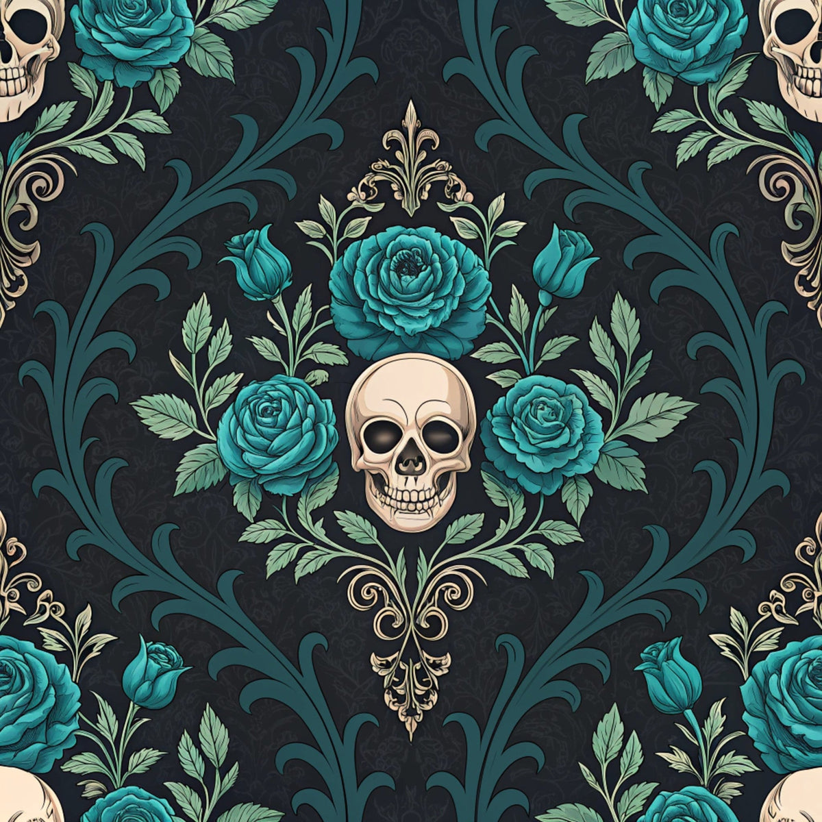 Twilight Rose Rookery Pattern 1 Fleece Fabric