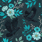 Twilight Rose Rookery Pattern 24 Fleece Fabric