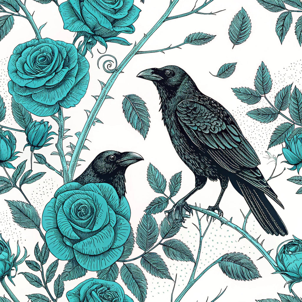 Twilight Rose Rookery Pattern 25 Fleece Fabric