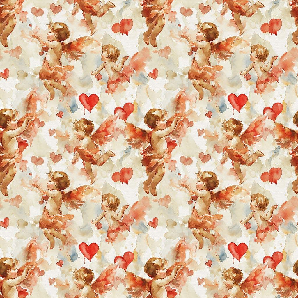 Cherub Hearts Pattern 11 Fleece Fabric