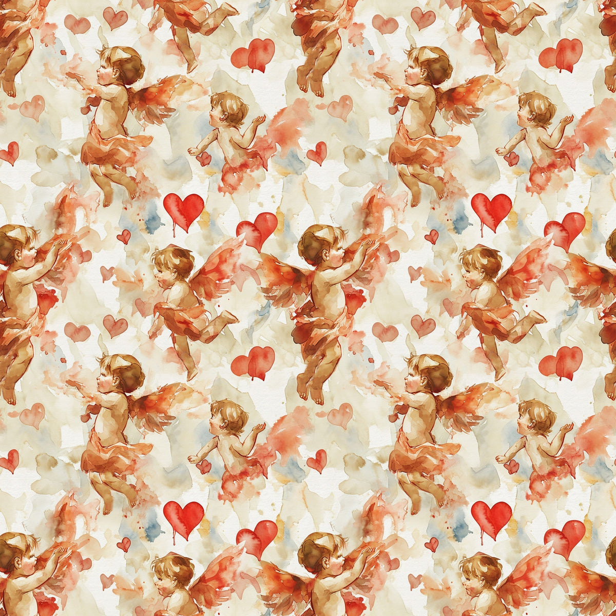 Cherub Hearts Pattern 11 Fleece Fabric