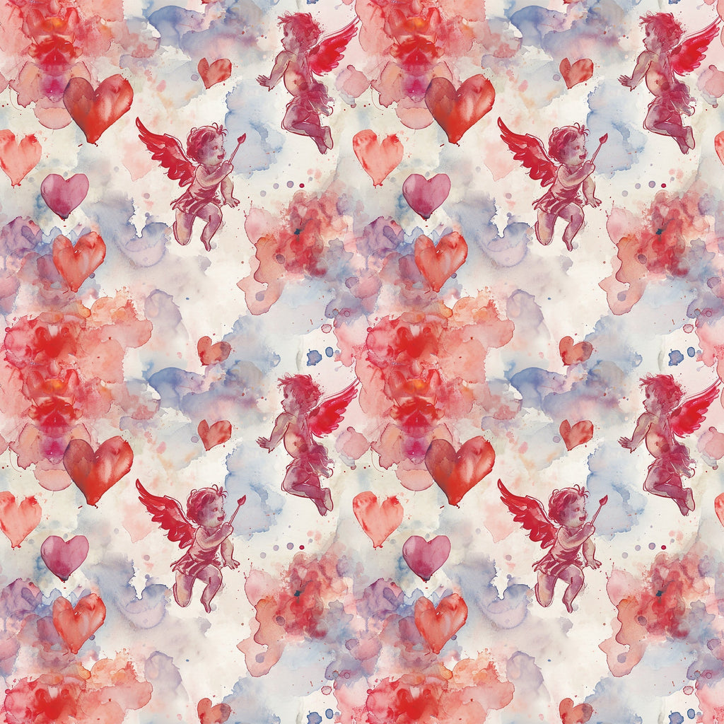 Cherub Hearts Pattern 3 Fleece Fabric