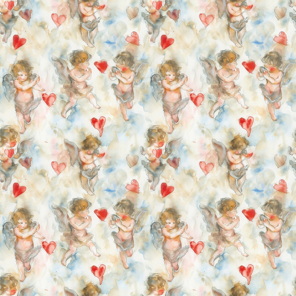 Cherub Hearts Pattern 6 Fleece Fabric
