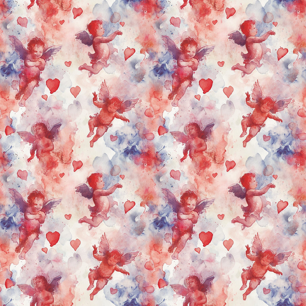 Cherub Hearts Pattern 7 Fleece Fabric