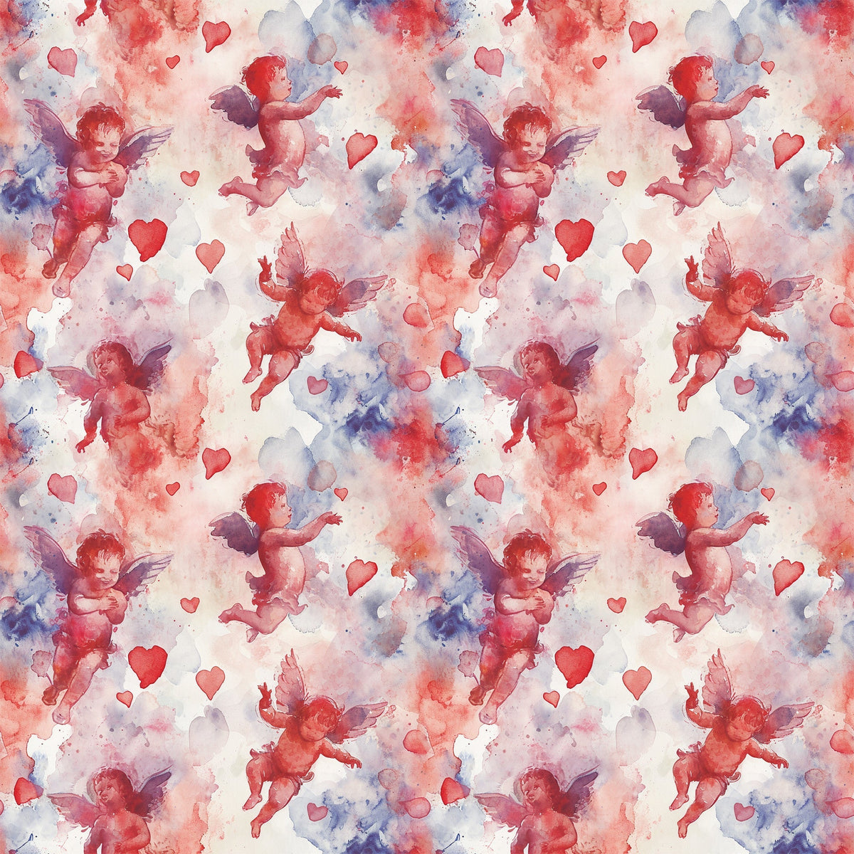Cherub Hearts Pattern 7 Fleece Fabric