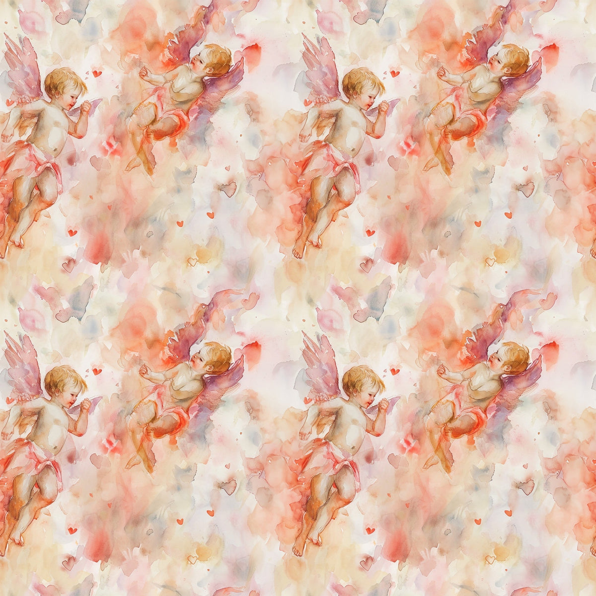 Cherub Hearts Pattern 9 Fleece Fabric