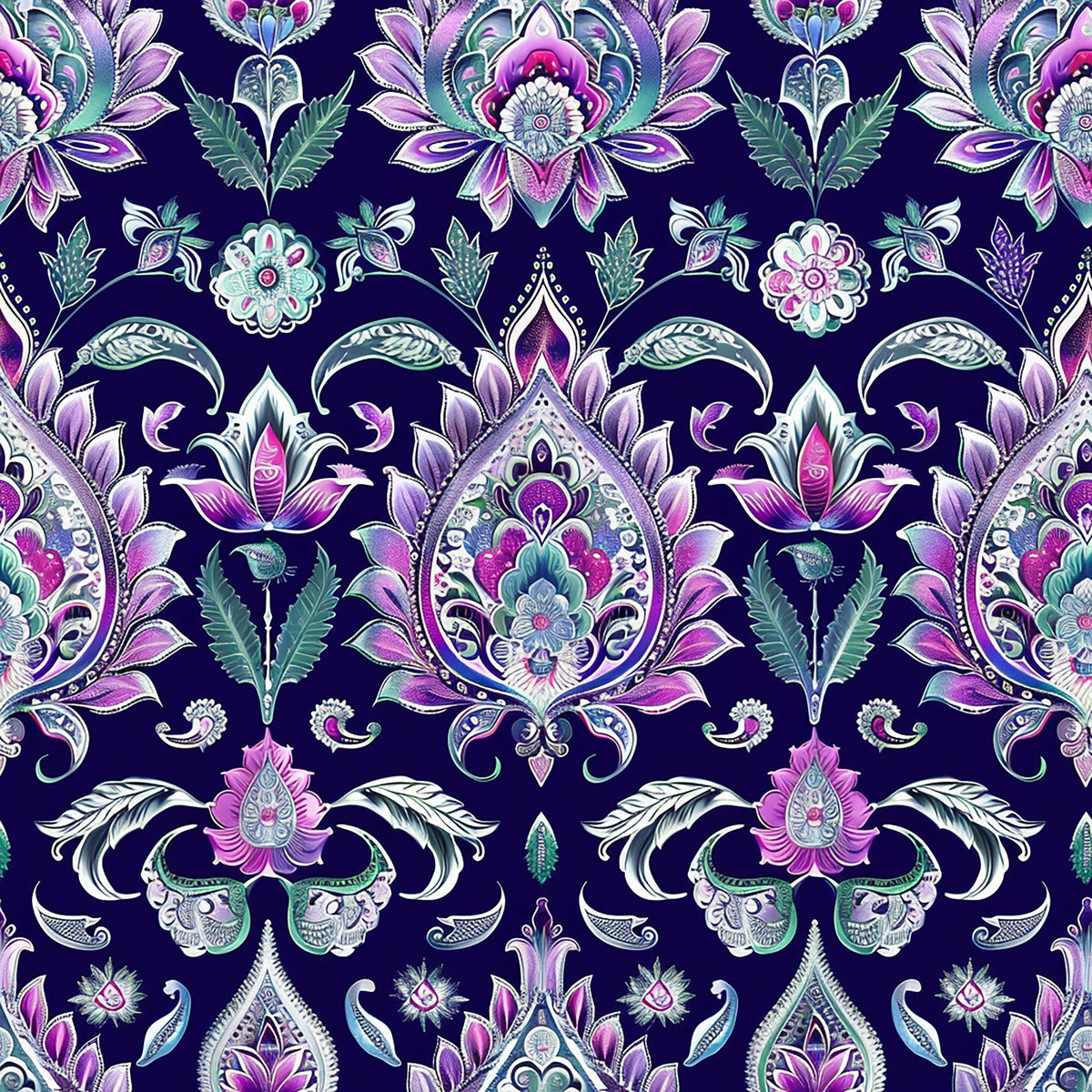 Gilded Boteh Blooms Pattern 4 Fleece Fabric