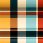 Sunset Tartan Pattern 3 Fleece Fabric