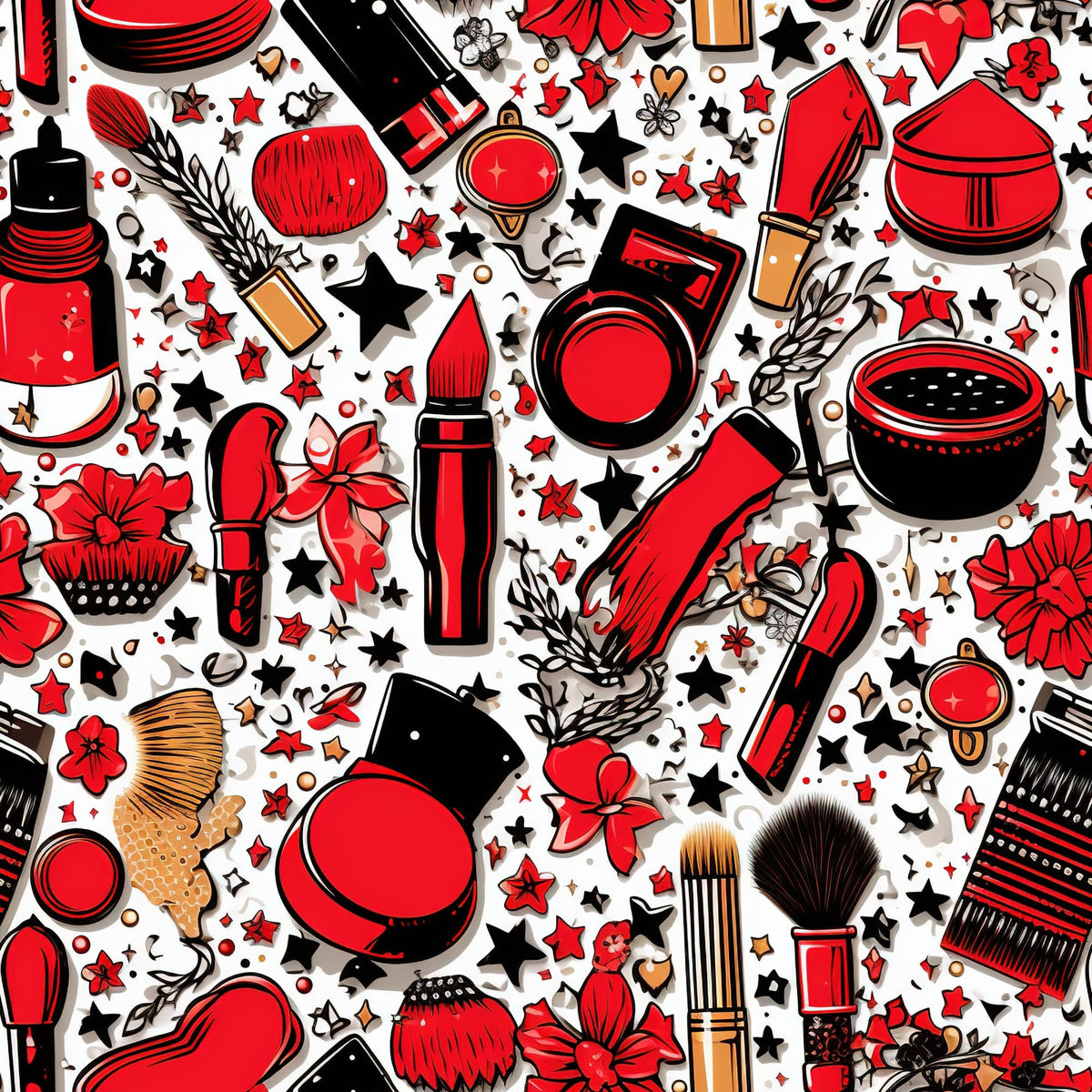 Rockabilly Rouge Pattern 10 Fleece Fabric