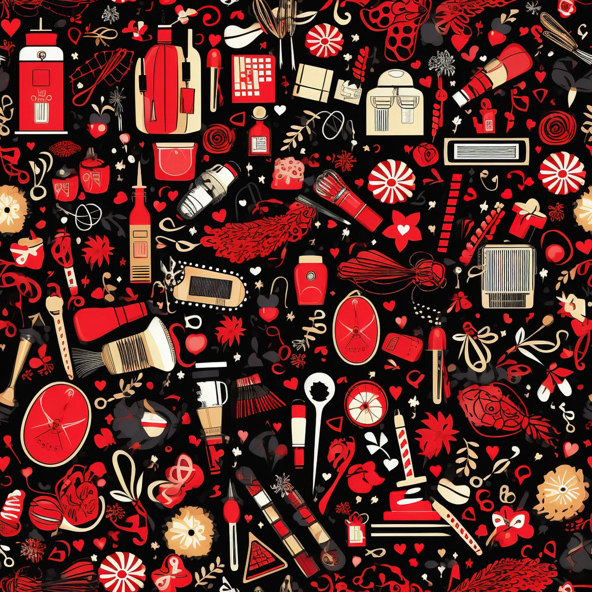 Rockabilly Rouge Pattern 11 Fleece Fabric