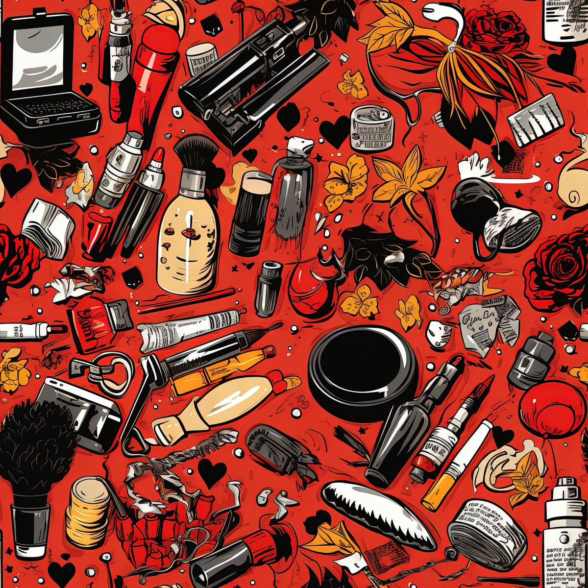 Rockabilly Rouge Pattern 12 Fleece Fabric