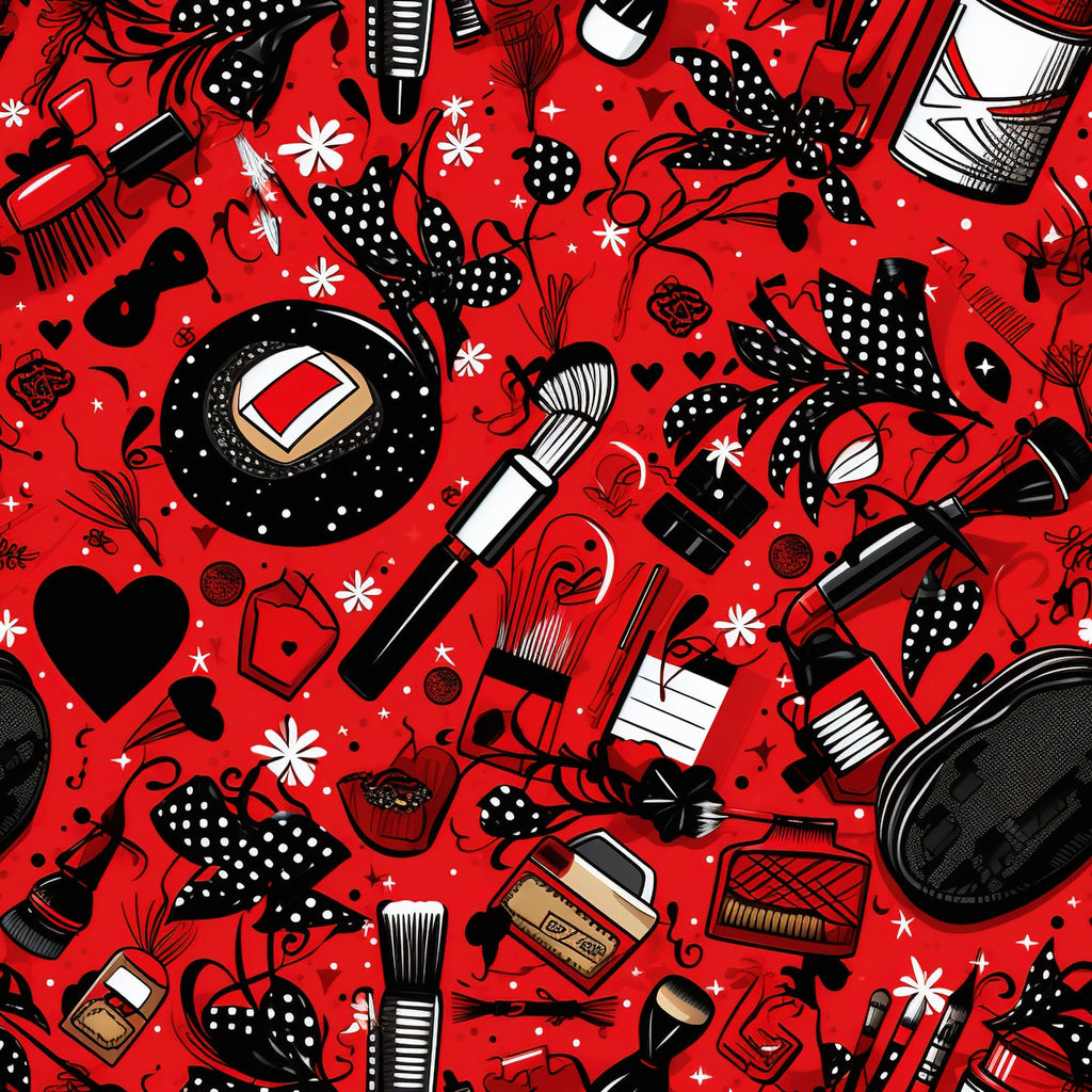 Rockabilly Rouge Pattern 2 Fleece Fabric