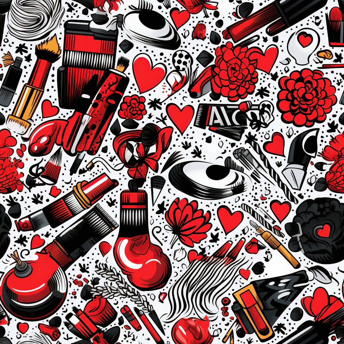 Rockabilly Rouge Pattern 4 Fleece Fabric